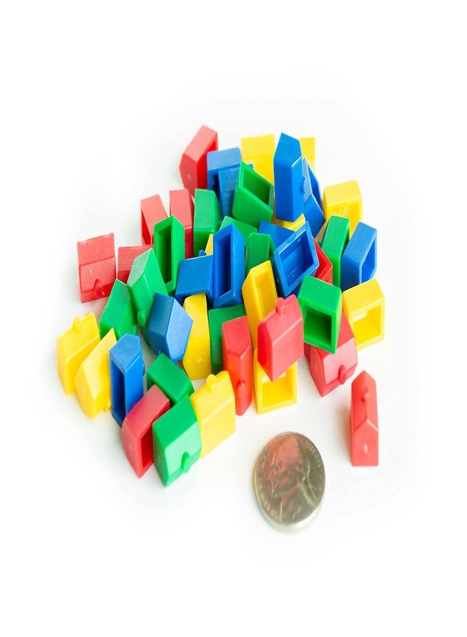 Morrison Games Plastic Houses: Red, Yellow, Green, and Blue Color Board Game Replacement House (Colored Miniature Town & City Buildings, Board Game Playing Pieces) | 48 Pieces - Image 3